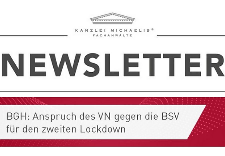 Neue Entscheidung des BGH zur Betriebsschließungsversicherung wegen Corona-Lockdown