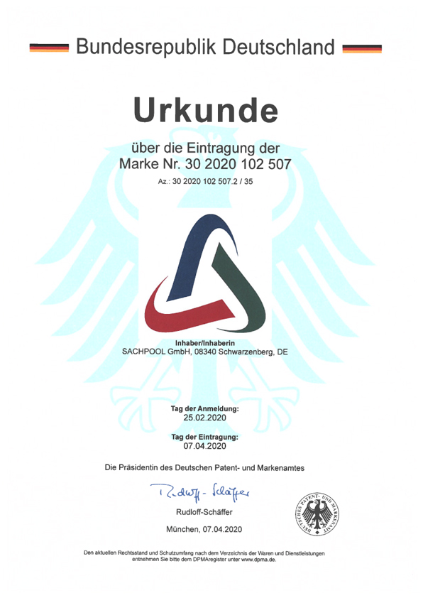 Urkunde SACHPOOL Bildmarke